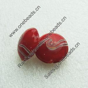 Hand-Made Lampwork Beads, oblate 20mm,9.5mm Hole:About 2mm, Sold by PC