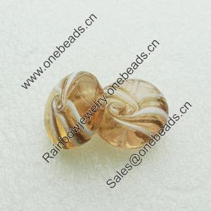 Hand-Made Lampwork Beads, oblate 20mm,9.5mm Hole:About 2mm, Sold by PC