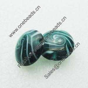 Hand-Made Lampwork Beads, oblate 20mm,9.5mm Hole:About 2mm, Sold by PC