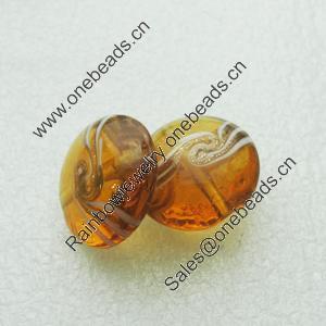 Hand-Made Lampwork Beads, oblate 20mm,9.5mm Hole:About 2mm, Sold by PC