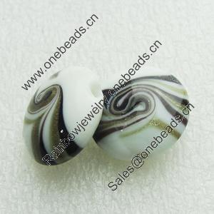 Hand-Made Lampwork Beads, oblate 20mm,9.5mm Hole:About 2mm, Sold by PC