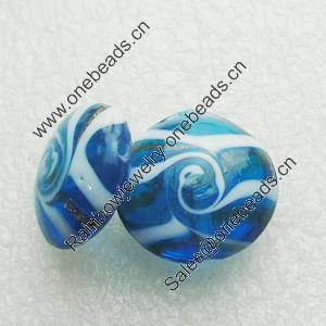 Hand-Made Lampwork Beads, oblate 20mm,9.5mm Hole:About 2mm, Sold by PC