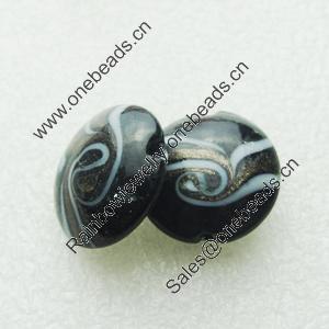 Hand-Made Lampwork Beads, oblate 20mm,9.5mm Hole:About 2mm, Sold by PC