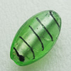 Silver Foil Lampwork Beads, oval 29x17mm, Hole:Approx 2mm, Sold by PC