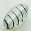 Silver Foil Lampwork Beads, oval 29x17mm, Hole:Approx 2mm, Sold by PC