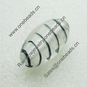 Silver Foil Lampwork Beads, oval 29x17mm, Hole:Approx 2mm, Sold by PC