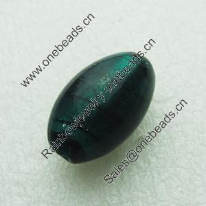 Silver Foil Lampwork Beads, oval 29x17mm, Hole:Approx 2mm, Sold by PC