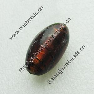 Silver Foil Lampwork Beads, oval 29x17mm, Hole:Approx 2mm, Sold by PC