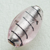 Silver Foil Lampwork Beads, oval 29x17mm, Hole:Approx 2mm, Sold by PC