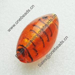 Silver Foil Lampwork Beads, oval 29x17mm, Hole:Approx 2mm, Sold by PC