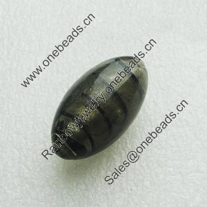 Silver Foil Lampwork Beads, oval 29x17mm, Hole:Approx 2mm, Sold by PC