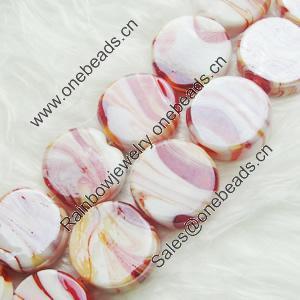 Hand-Made Lampwork Beads, oblate 19.5mm,5mm Hole:About 2mm, Sold by PC 