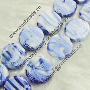Hand-Made Lampwork Beads, oblate 19.5mm,5mm Hole:About 2mm, Sold by PC 