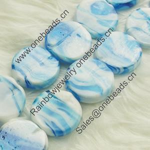 Hand-Made Lampwork Beads, oblate 19.5mm,5mm Hole:About 2mm, Sold by PC 