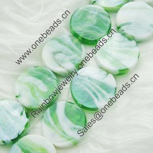 Hand-Made Lampwork Beads, oblate 19.5mm,5mm Hole:About 2mm, Sold by PC 