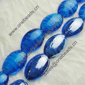 Hand-Made Lampwork Beads, oval 17x23mm,9mm Hole:About 2mm, Sold by PC 