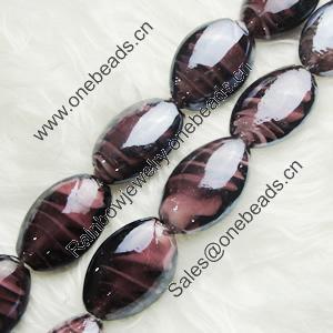 Hand-Made Lampwork Beads, oval 17x23mm,9mm Hole:About 2mm, Sold by PC 