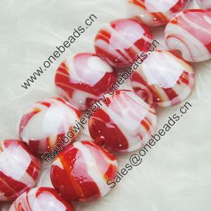 Hand-Made Lampwork Beads, oblate 17mm,9mm Hole:About 2mm, Sold by PC 