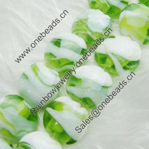 Hand-Made Lampwork Beads, oblate 17mm,9mm Hole:About 2mm, Sold by PC 