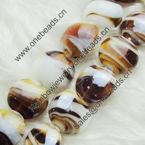 Hand-Made Lampwork Beads, oblate 17mm,9mm Hole:About 2mm, Sold by PC 