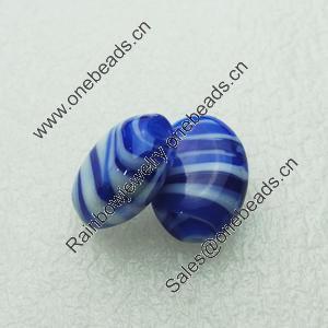 Hand-Made Lampwork Beads, flat oval 19.5x14mm,8mm Hole:About 2mm, Sold by PC 