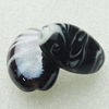 Hand-Made Lampwork Beads, flat oval 19.5x14mm,8mm Hole:About 2mm, Sold by PC 