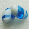 Hand-Made Lampwork Beads, flat oval 19.5x14mm,8mm Hole:About 2mm, Sold by PC 