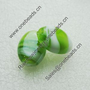 Hand-Made Lampwork Beads, flat oval 19.5x14mm,8mm Hole:About 2mm, Sold by PC 