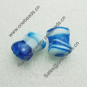 Hand-Made Lampwork Beads, rectangle 20x15mm,8mm Hole:About 2mm, Sold by PC 