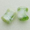 Hand-Made Lampwork Beads, rectangle 20x15mm,8mm Hole:About 2mm, Sold by PC 