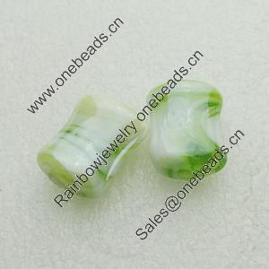 Hand-Made Lampwork Beads, rectangle 20x15mm,8mm Hole:About 2mm, Sold by PC 