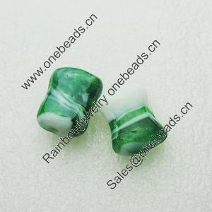 Hand-Made Lampwork Beads, rectangle 20x15mm,8mm Hole:About 2mm, Sold by PC 