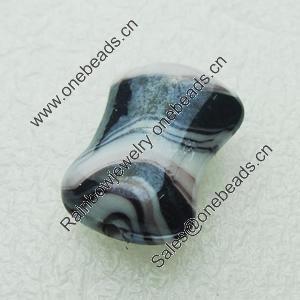 Hand-Made Lampwork Beads, rectangle 20x15mm,8mm Hole:About 2mm, Sold by PC 