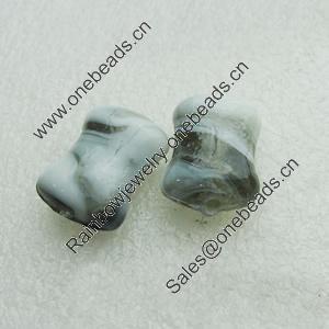 Hand-Made Lampwork Beads, rectangle 20x15mm,8mm Hole:About 2mm, Sold by PC 