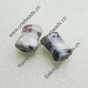 Hand-Made Lampwork Beads, rectangle 20x15mm,8mm Hole:About 2mm, Sold by PC 