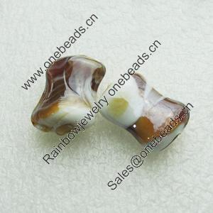 Hand-Made Lampwork Beads, rectangle 20x15mm,8mm Hole:About 2mm, Sold by PC 