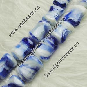 Hand-Made Lampwork Beads, rectangle 20x15mm,8mm Hole:About 2mm, Sold by PC 