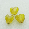 Silver Foil Lampwork Beads, heart 13x13mm,8.5mm Hole:Approx 1.5mm, Sold by PC