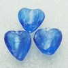 Silver Foil Lampwork Beads, heart 13x13mm,8.5mm Hole:Approx 1.5mm, Sold by PC