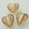 Silver Foil Lampwork Beads, heart 13x13mm,8.5mm Hole:Approx 1.5mm, Sold by PC