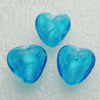 Silver Foil Lampwork Beads, heart 13x13mm,8.5mm Hole:Approx 1.5mm, Sold by PC