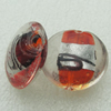 Silver Foil Lampwork Beads, oblate 20mm,10mm Hole:Approx 2mm, Sold by PC