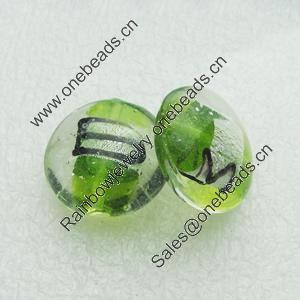 Silver Foil Lampwork Beads, oblate 20mm,10mm Hole:Approx 2mm, Sold by PC