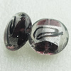 Silver Foil Lampwork Beads, oblate 20mm,10mm Hole:Approx 2mm, Sold by PC