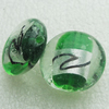 Silver Foil Lampwork Beads, oblate 20mm,10mm Hole:Approx 2mm, Sold by PC