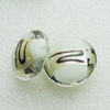 Silver Foil Lampwork Beads, oblate 20mm,10mm Hole:Approx 2mm, Sold by PC