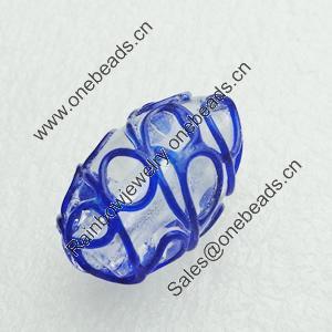 Hand-Made Lampwork Beads, oval 17x25mm Hole:About 2mm, Sold by PC
