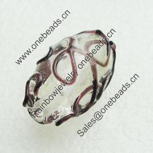 Hand-Made Lampwork Beads, oval 17x25mm Hole:About 2mm, Sold by PC