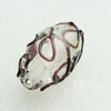 Hand-Made Lampwork Beads, oval 17x25mm Hole:About 2mm, Sold by PC