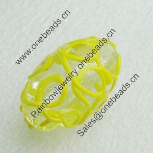 Hand-Made Lampwork Beads, oval 17x25mm Hole:About 2mm, Sold by PC